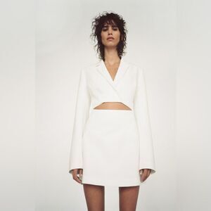 Zara | Dresses | Nwt Zara Cut Out Mini Blazer Dress In Ecru White | Poshmark